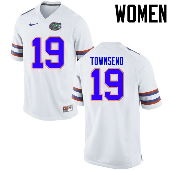Florida Gators Women #19 Johnny Townsend College Football Jersey White